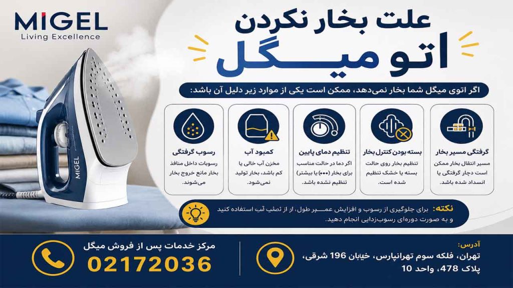 مهم ترین دلایل بخار نکردن اتو میگل چیست ؟