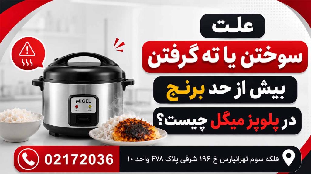 علت سوختن ته دیگ در پلو پز میگل