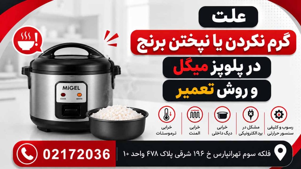 علت گرم نکردن یا نپختن برنج در پلو پز میگل