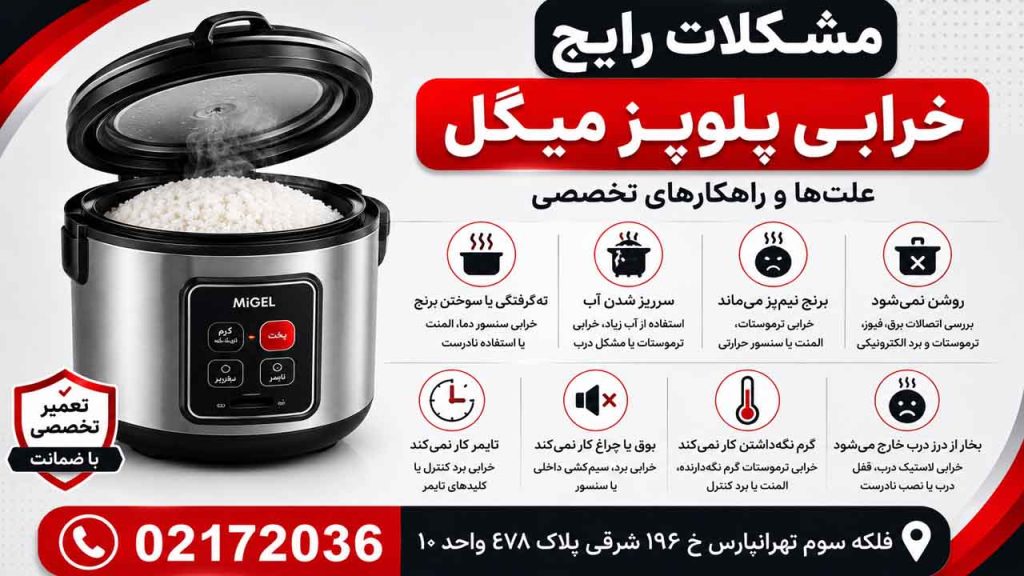 مشکلات رایج خرابی پلو پز میگل