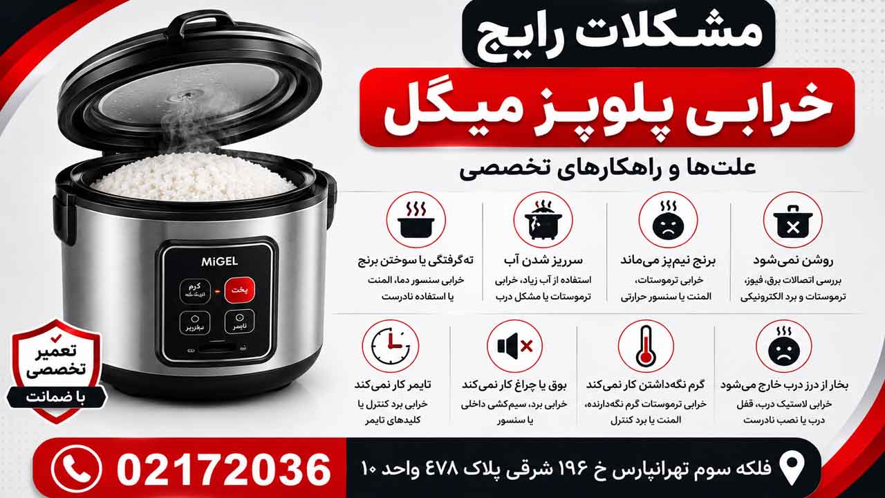 مشکلات رایج خرابی پلو پز میگل
